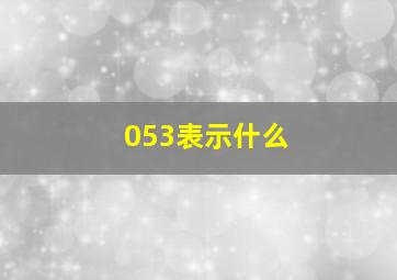 053表示什么