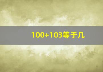 100+103等于几