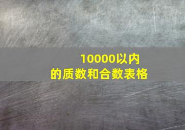 10000以内的质数和合数表格