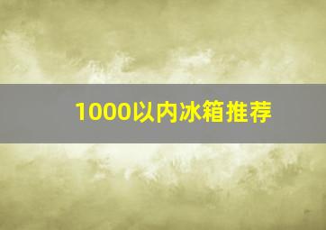 1000以内冰箱推荐