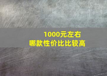 1000元左右哪款性价比比较高