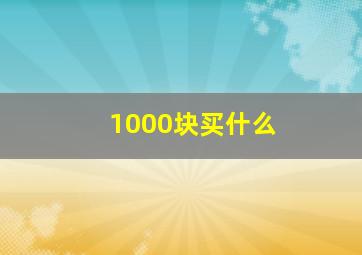 1000块买什么