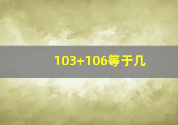 103+106等于几