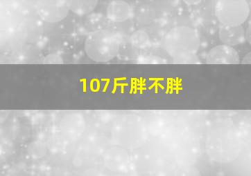 107斤胖不胖