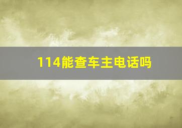 114能查车主电话吗