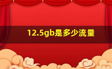 12.5gb是多少流量