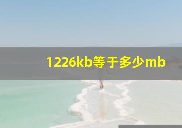 1226kb等于多少mb