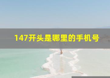 147开头是哪里的手机号