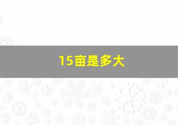 15亩是多大