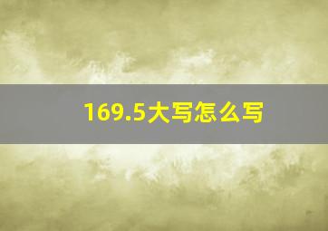 169.5大写怎么写