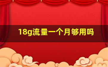 18g流量一个月够用吗