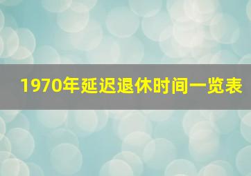 1970年延迟退休时间一览表