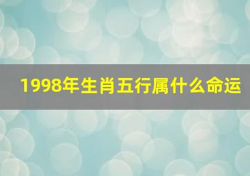 1998年生肖五行属什么命运