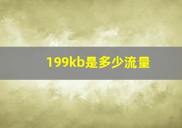 199kb是多少流量