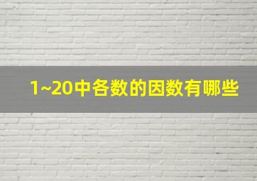 1~20中各数的因数有哪些