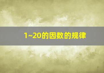 1~20的因数的规律