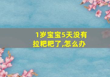 1岁宝宝5天没有拉粑粑了,怎么办