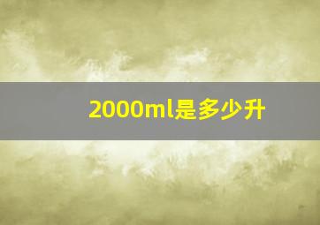 2000ml是多少升