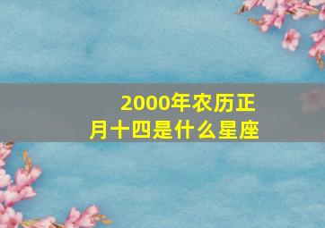 2000年农历正月十四是什么星座