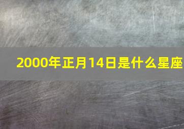 2000年正月14日是什么星座