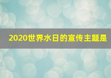 2020世界水日的宣传主题是