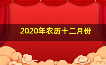 2020年农历十二月份