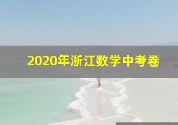 2020年浙江数学中考卷