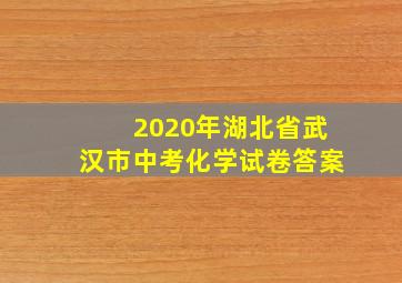 2020年湖北省武汉市中考化学试卷答案