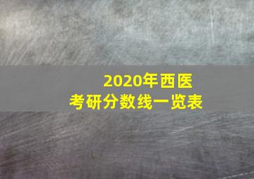 2020年西医考研分数线一览表