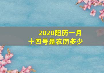 2020阳历一月十四号是农历多少