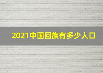 2021中国回族有多少人口