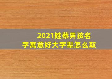 2021姓蔡男孩名字寓意好大字辈怎么取