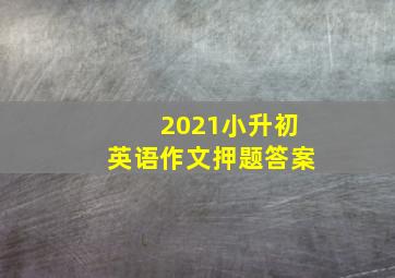 2021小升初英语作文押题答案