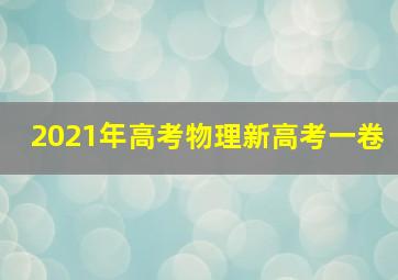 2021年高考物理新高考一卷