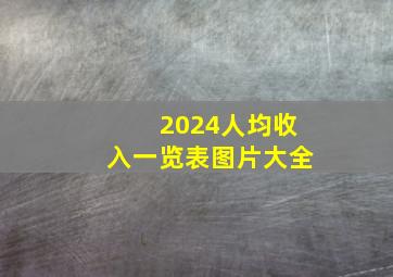 2024人均收入一览表图片大全