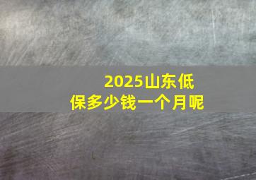 2025山东低保多少钱一个月呢