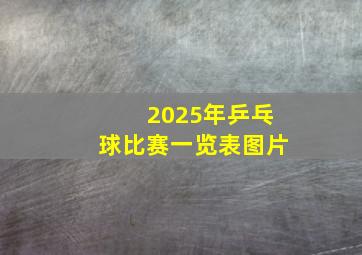 2025年乒乓球比赛一览表图片