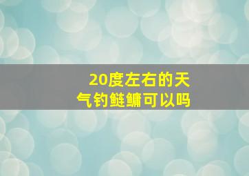 20度左右的天气钓鲢鳙可以吗