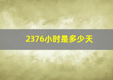 2376小时是多少天