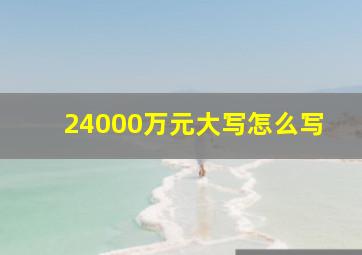 24000万元大写怎么写