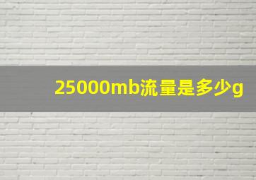 25000mb流量是多少g