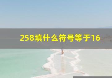 258填什么符号等于16