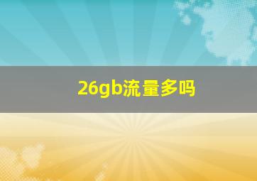 26gb流量多吗