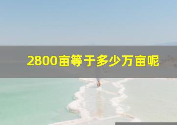 2800亩等于多少万亩呢