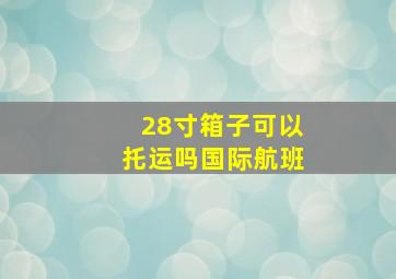 28寸箱子可以托运吗国际航班