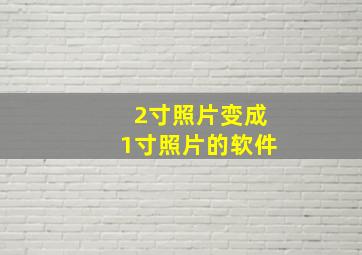 2寸照片变成1寸照片的软件