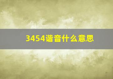 3454谐音什么意思