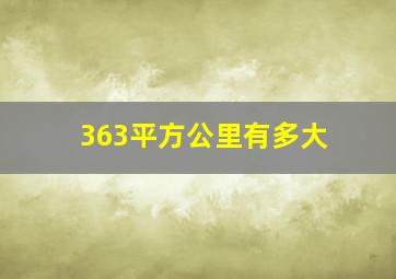 363平方公里有多大