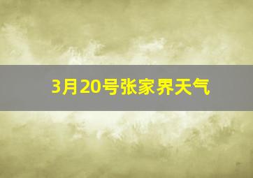 3月20号张家界天气