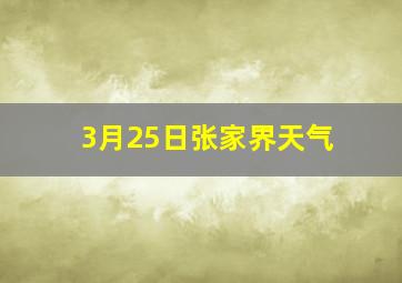 3月25日张家界天气